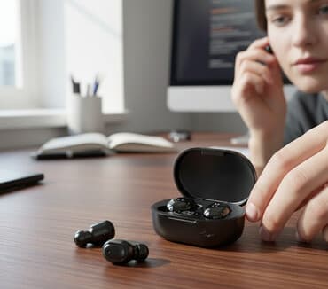 baseus encok w04: Yeni Simsiz (Bluetooth) Qulaqcıqlar, rəng - Qara — 3