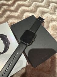 t500 smart watch: QCY smart Watch GTS İdeal veziyyet cox az taxilib Qara silikon kəməri — 2