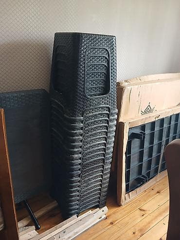 Rattan naxışlı qatlanan masa və tabure dəsti - Material: möhkəm