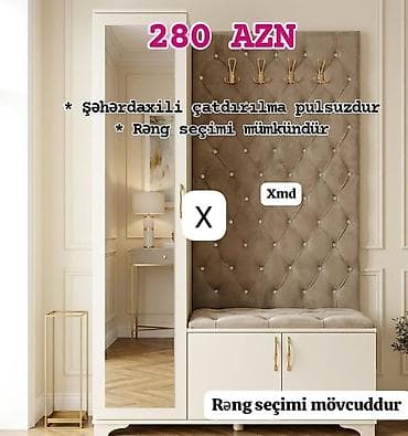 perla dolab: Dəhliz üçün funksional giriş mebeli dəsti - Ölçülər: X (eni) x Xmd — 1