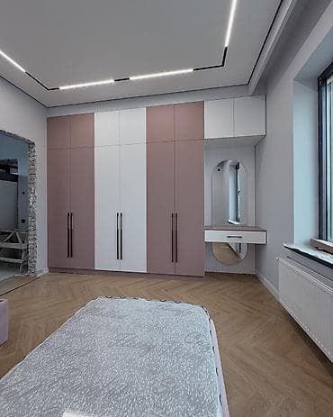 qorka mebelleri: Məhsul: Yataq otağı üçün quraşdırılan dolab və makiyaj/iş guşəsi dəsti — 1