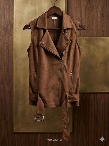 pull & bear kurtka: Jilet, S, rəng - Qəhvəyi — 1