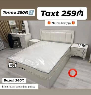 komod üçün döşəkcə: Yeni, İkinəfərlik çarpayı, Matras ilə — 1