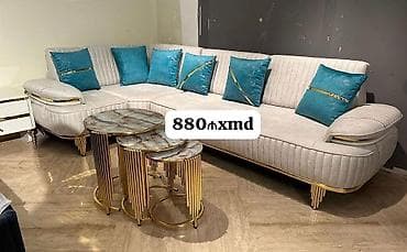 Mebel dəsti – künc divan və 3-lü jurnal masası - Künc divan: açıq boz lalafo.az -da Mebel dəsti – künc divan və 3-lü jurnal masası - Künc divan: açıq boz