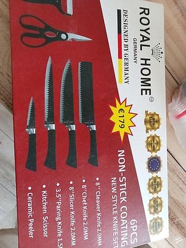 ROYAL HOME 6 Parça Bıçaq Dəsti – Non-Stick Coating Xüsusiyyətlər: - at lalafo.az ROYAL HOME 6 Parça Bıçaq Dəsti – Non-Stick Coating Xüsusiyyətlər: -