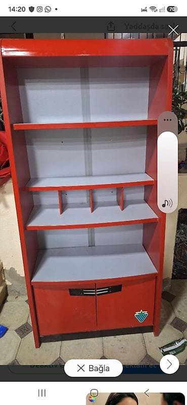 Qırmızı vitrin/raf dolabı - Material: laminat/LDSP tipli lövhə - — 1