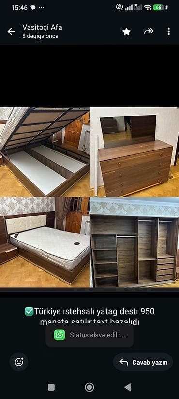 ✅Türkiye ıstehsalı yatag destı 950 manata satılır.taxt bazalıdı — 1