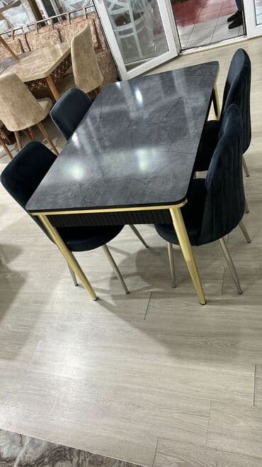 yığılıb açılan stol: Qonaq otağı üçün, Yeni, Açılan, Dördbucaq masa, 4 stul — 2