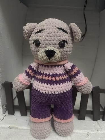 leqo oyuncaqlari: Amigurumi toxunma oyuncaq ayı - Material: yumşaq plyuş/velur iplik — 1