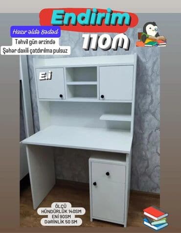 uşaq ucun yazı masası: *İkinəfərlik yazı masası* 280 AZN Ölçü 160/160/50 Sifarişle 2/3 — 8