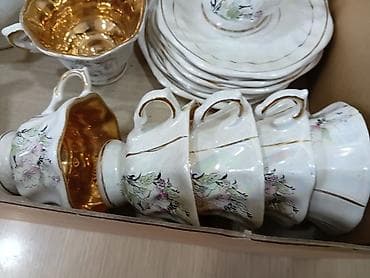 kardon qutu: Çay dəsti, rəng - Ağ, Farfor — 5