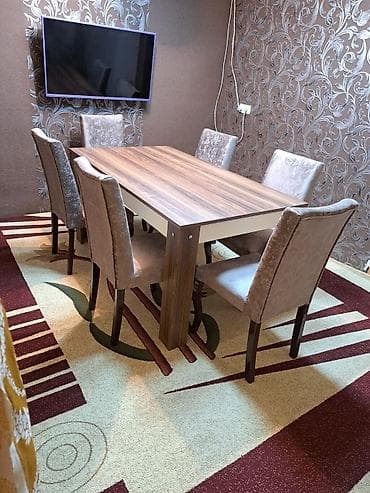 Qonaq otağı üçün, İşlənmiş, Kvadrat masa, 6 stul lalafo.az -da Qonaq otağı üçün, İşlənmiş, Kvadrat masa, 6 stul
