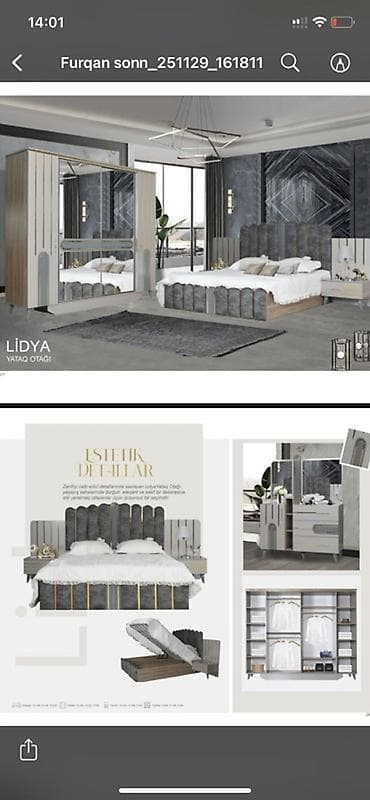 Yataq otağı dəstləri: İkinəfərlik çarpayı, Termo, Tumba, Dolab, Yeni — 1