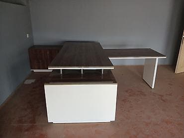 Müasir ofis üçün L formalı iş masasının dəsti - Dizayn: L formalı