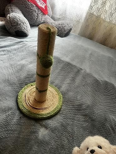 Pişik üçün kağısı/sisal qaşınma dirəyi - Material: təbii sisal iplə