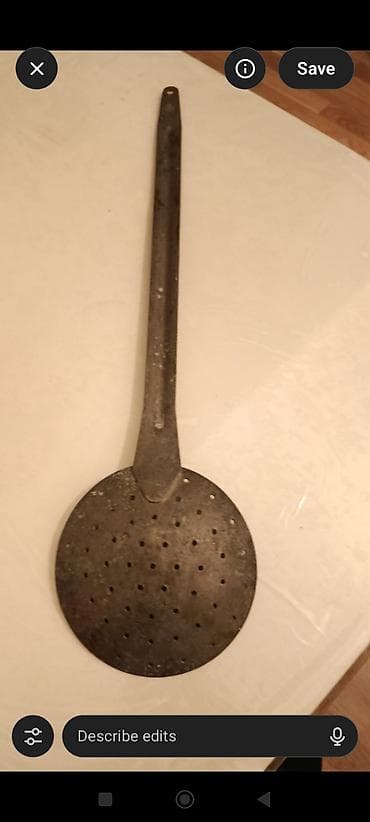 Məhsul: Vintage tikiş maşını, metal delikli mətbəx köpüklüyü (skimmer) — 2