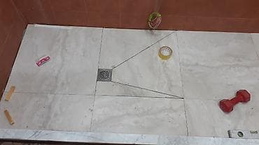 kafel metlax: Vanna otağı üçün mərmər naxışlı keramika döşəmə plitələri - Material — 1