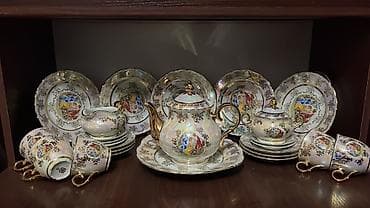 Çay dəsti, rəng - Ağ, Farfor, Madonna, 6 nəfərlik, Almaniya
