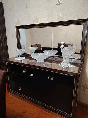 Мебель: Для гостиной, Б/у, Нераскладной, Прямоугольный стол, 8 стульев — 2