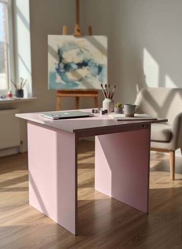 işlənmiş yazı masaları: Kompüter masası, İşlənmiş, Açılmayan, Laminat, Kvadrat masa — 1