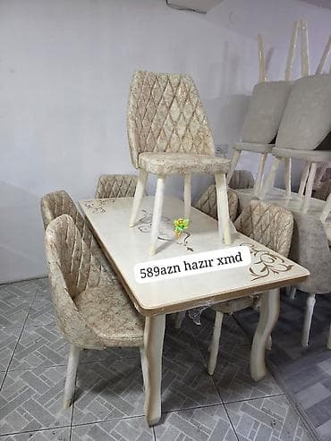 sdollar: Mətbəx üçün, Yeni, Dördbucaq masa, 6 stul — 1