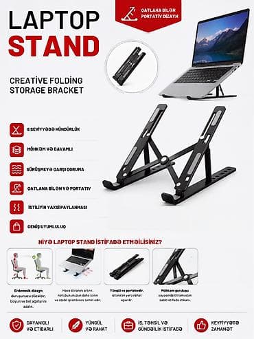 🔥 Qatlana Bilən Portativ LAPTOP STAND Gün boyu noutbukla işləyirsiniz?