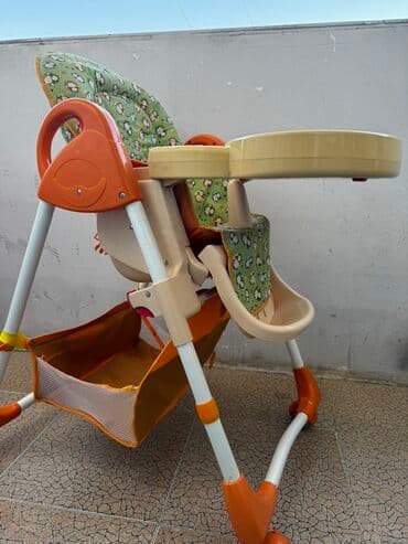 маша: Uşaq yemək stolu/kreslosu - Rənglər: narıncı, bej və ağ — 2