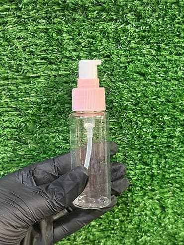 banka alan: Şüşə görünümlü şəffaf plastik pompalı flakonlar - Həcm: təxminən 100 — 6