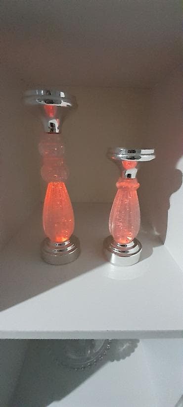 Все для дома и сада: Məhsul: Dekorativ şamlıq dəsti (2 ədəd)12 - Material: Şüşə gövdə — 4