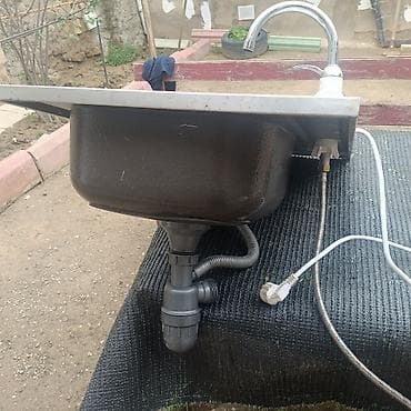 Mətbəx üçün paslanmayan poladdan qoşulan lavabo komplekti kranti qis — 2