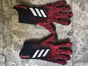 predator: 2ci əl Adidas Predator futbol əlcəyi. Qara-qırmızı rəng kombinində — 1