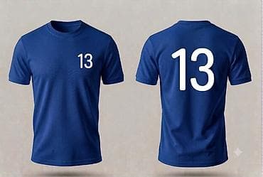 Nömrəli idman futbolkası – uniseks, qısaqol - Rənglər: tünd mavi