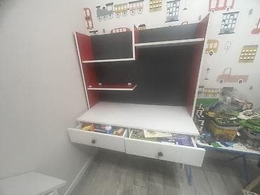 masa taxta: Oğlan və qız üçün, İşlənmiş, Siyirməli, Yazı masası, Stulsuz — 3