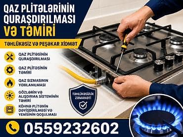 Qaz plitələrinin quraşdırılması və təmiri xidməti - Qaz plitəsinin