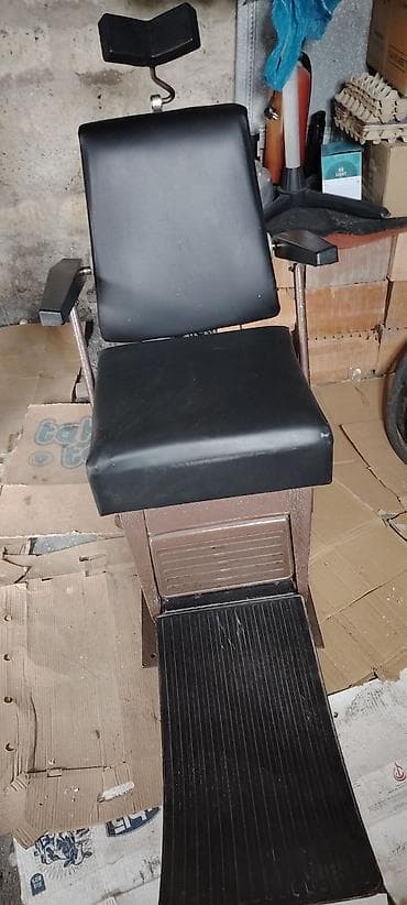 tibbi kreslo: Klassik bərbər/kosmetologiya kreslosu - Rəng: qara - Material: süni — 4