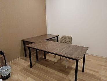 stullar islenmis: Masa – müasir minimalist dizayn - Üst lövhə: taxta fakturalı laminat — 1