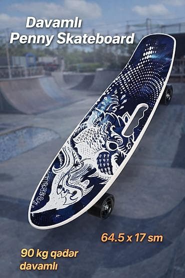 skate: Penny tipli davamlı skeytbord - Ölçü: 64.5 x 17 sm - Daşıma tutumu — 1