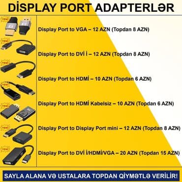 vga hdmi: Display Port adapterlər SAYLA ALANA VƏ USTALARA TOPDAN QİYMƏTLƏ — 2