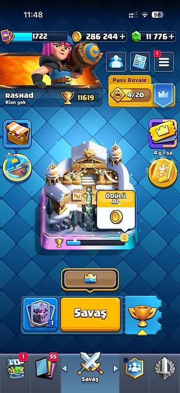İncəsənət və kolleksiyalar: Clash Royale hesabı - Kral səviyyəsi: 16 (Maks. səviyyə) - Kupa: 11 — 2
