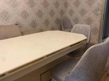 Mətbəx üçün, Oval masa, 6 stul