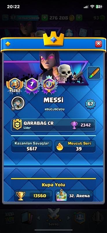 top messi: Clash Royale hesabı – güclü kolleksiya və yüksək göstəricilər - Kral — 2
