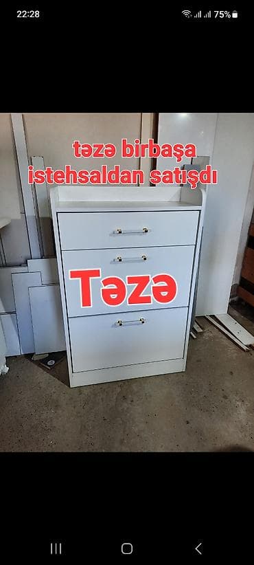 layla mebel: Yeni, 3 qapılı, Ağ, Ayaqqabı dolabı — 1