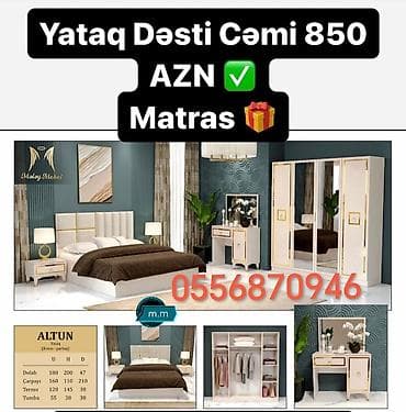 İkinəfərlik çarpayı, Dolab, Termo, 2 tumba, Azərbaycan, Yeni