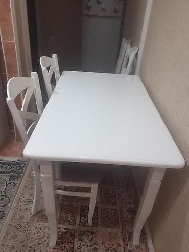 kanon aptek ecemi: Mətbəx üçün, İşlənmiş, Açılan, Dördbucaq masa, 4 stul — 2