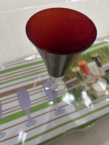 bal qoz qarisimi: Qədəhlər, rəng - Qırmızı, Şüşə, 6 ədədli dəst, 200 ml — 2