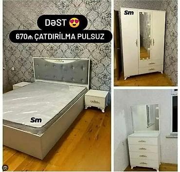 taxt dolab: 2 təknəfərlik çarpayı, Dolab, Komod, Termo, Azərbaycan, Yeni — 1