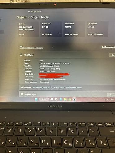ikinci el notebook: ASUS ExpertBook B1502CV-A - Rəng: Star Black - Ekran: 15.6" FHD - — 3