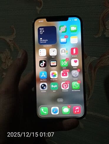 ikinciel iphone: IPhone 12, 256 GB, Qara, Face ID — 1