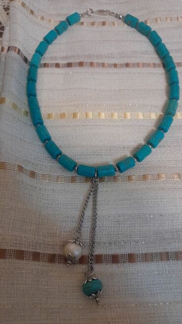 серьги каффа: Türkuz daşlardan hazırlanmış zərgərlik dəsti - Dəst tərkibi: 1 ədəd — 5