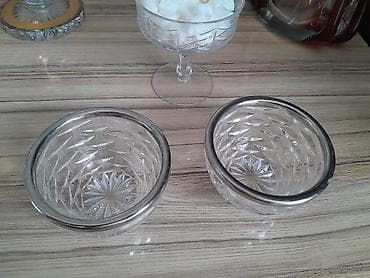 Kəsimli şüşədən hazırlanmış 2 ədəd mini qab dəsti. - Material: qalın lalafo.az -da Kəsimli şüşədən hazırlanmış 2 ədəd mini qab dəsti. - Material: qalın